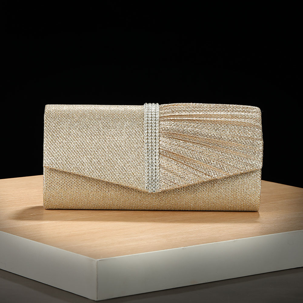 Flap Bag Envelope - New style gold-embroidered pleated evening bag