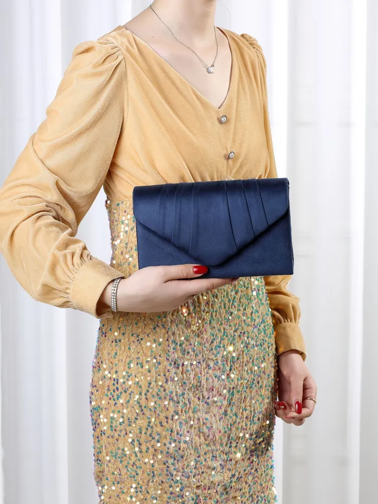 Luxury Satin Pleated Envelope  - Flap Bag Envelope review and price