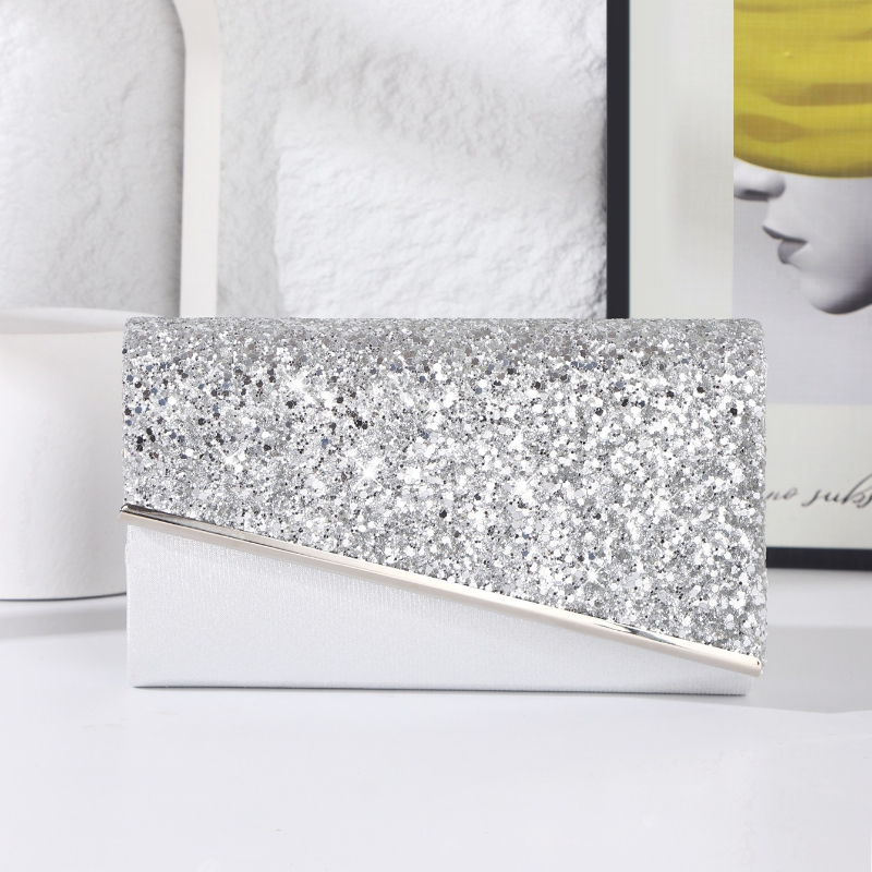 Silver Glitter Envelope Clutch - Flap Bag Envelope review and price